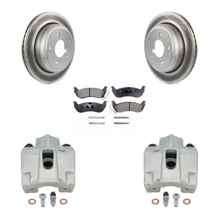 Rear Disc Brake Caliper Coated Rotors And Semi-Metallic Pads Kit For 2010-2011 Ford Ranger KCG-100167P by Transit Auto