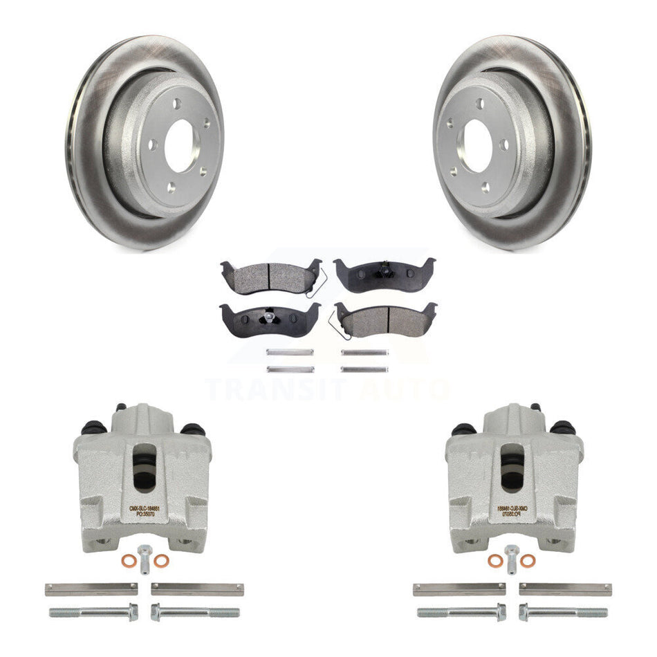 Rear Disc Brake Caliper Coated Rotors And Semi-Metallic Pads Kit For 2010-2011 Ford Ranger KCG-100167P
