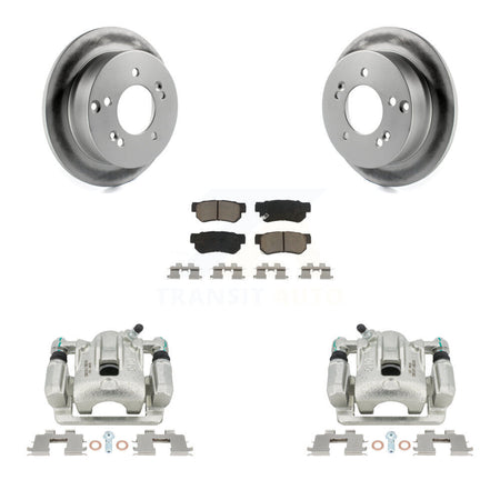 Rear Disc Brake Caliper Coated Rotors And Ceramic Pads Kit For Kia Sportage Hyundai Tucson FWD KCG-100168C by Transit Auto