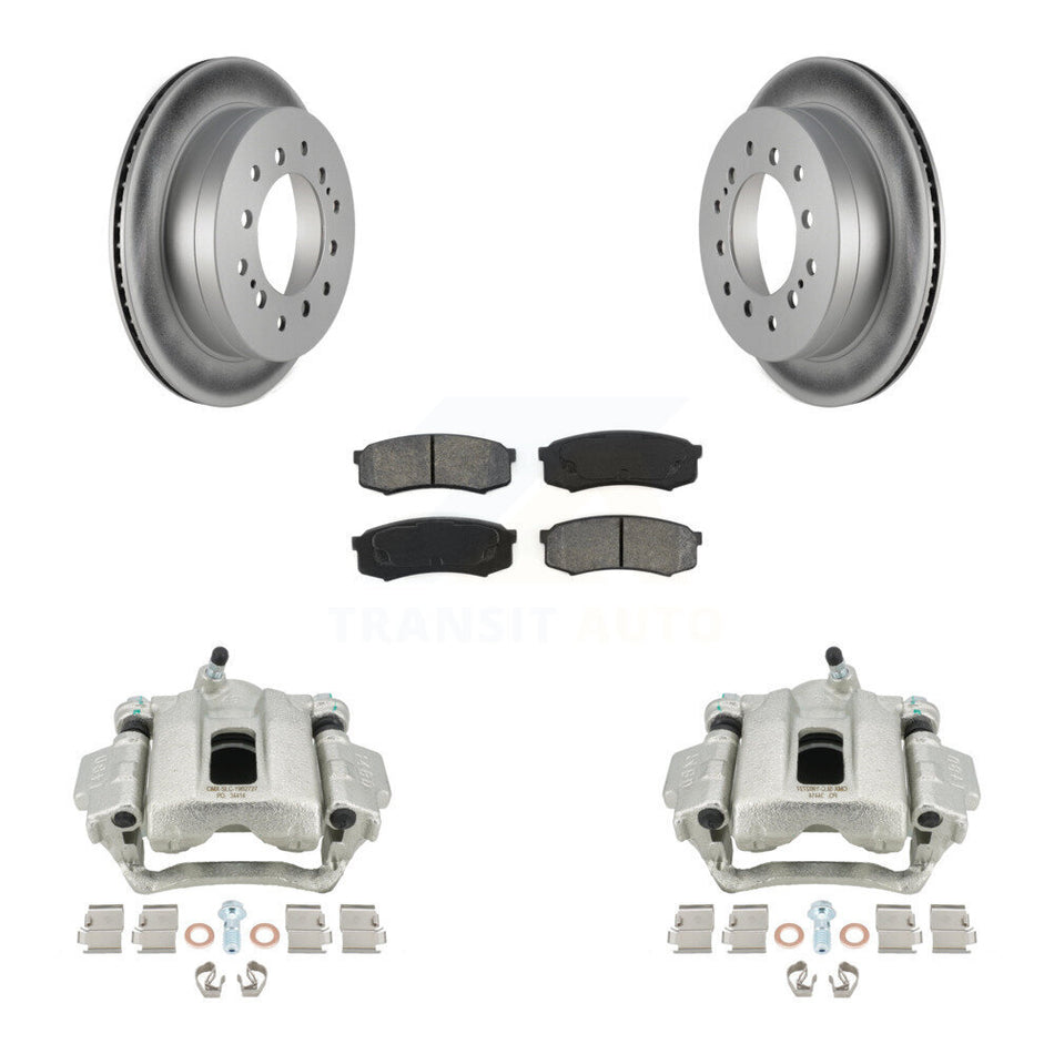 Rear Disc Brake Caliper Coated Rotors And Semi-Metallic Pads Kit For Toyota 4Runner FJ Cruiser KCG-100168S