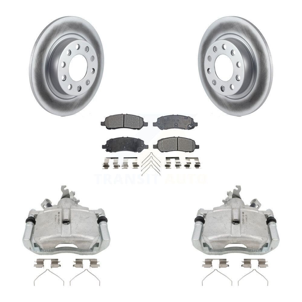 Rear Disc Brake Caliper Coated Rotors And Ceramic Pads Kit For 2013-2016 Dodge Dart KCG-100168T