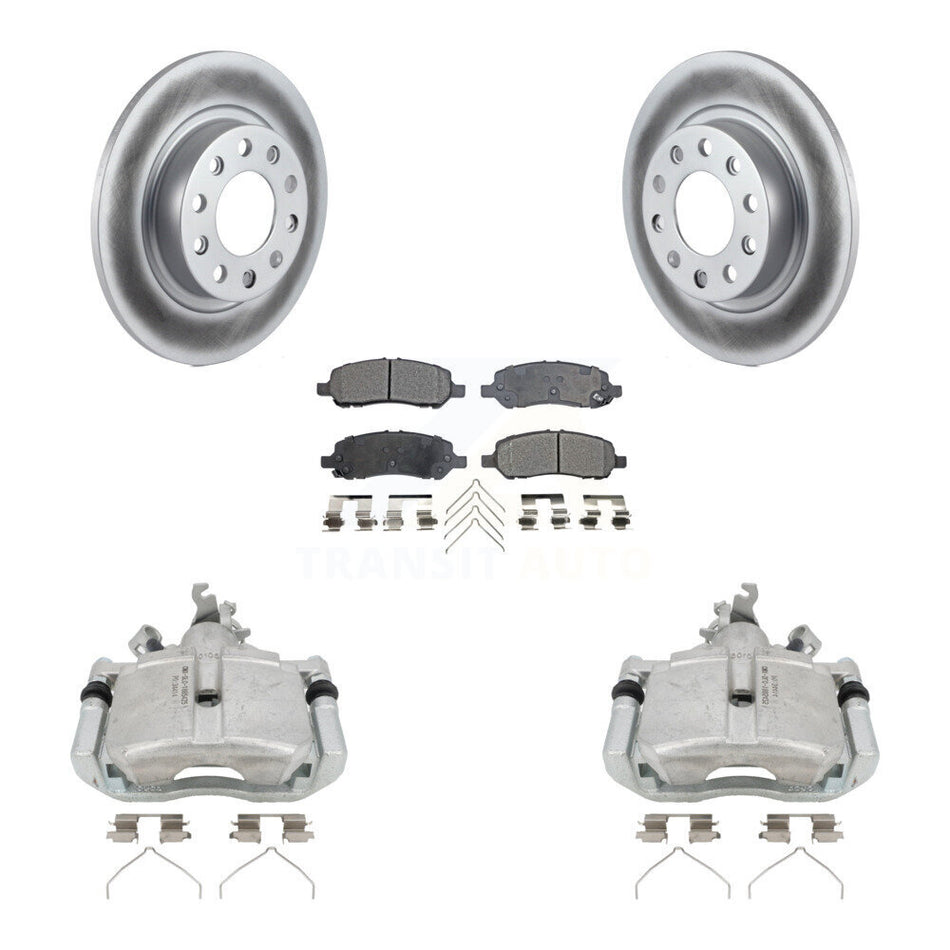 Rear Disc Brake Caliper Coated Rotors And Ceramic Pads Kit For 2013-2016 Dodge Dart KCG-100168T