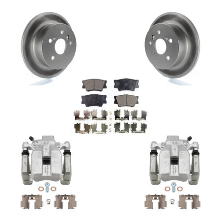 Rear Disc Brake Caliper Coat Rotor & Ceramic Pad Kit For Toyota Camry Lexus ES350 Avalon KCG-100169T
