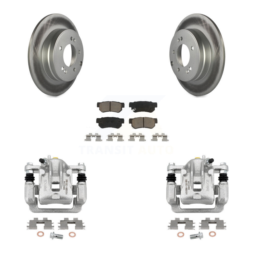 Rear Disc Brake Caliper Coated Rotors And Ceramic Pads Kit For Hyundai Sonata 3.3L KCG-100171C
