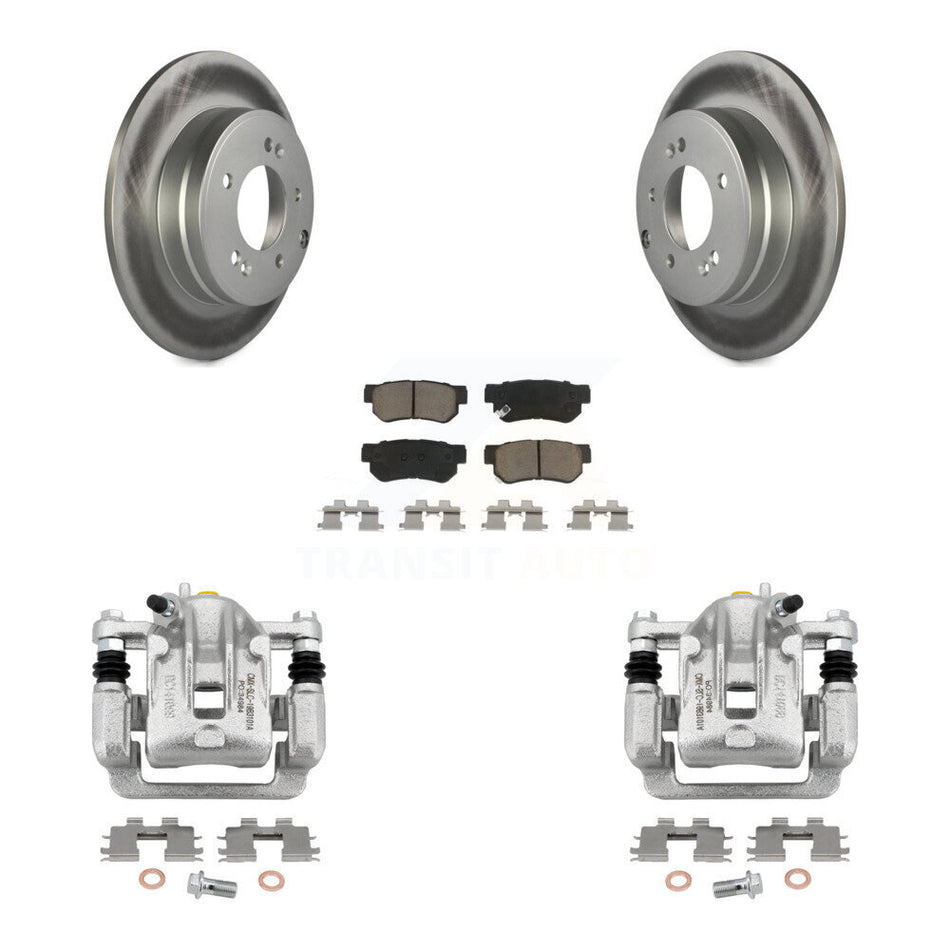 Rear Disc Brake Caliper Coated Rotors And Ceramic Pads Kit For Hyundai Sonata 3.3L KCG-100171C