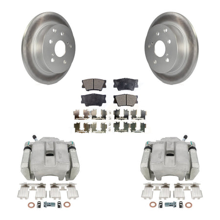 Rear Disc Brake Caliper Coated Rotors And Ceramic Pads Kit For Toyota RAV4 KCG-100171T