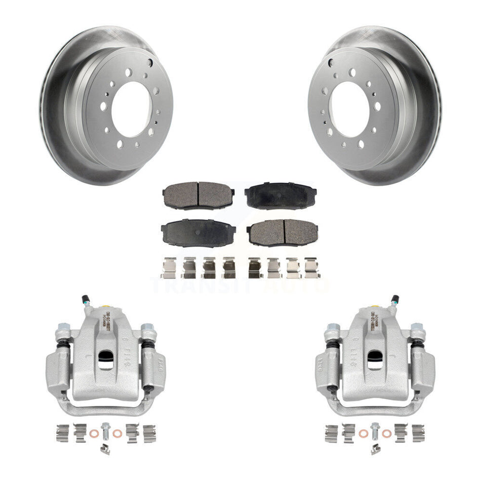 Rear Disc Brake Caliper Coated Rotors And Ceramic Pads Kit For Toyota Tundra Sequoia KCG-100173T