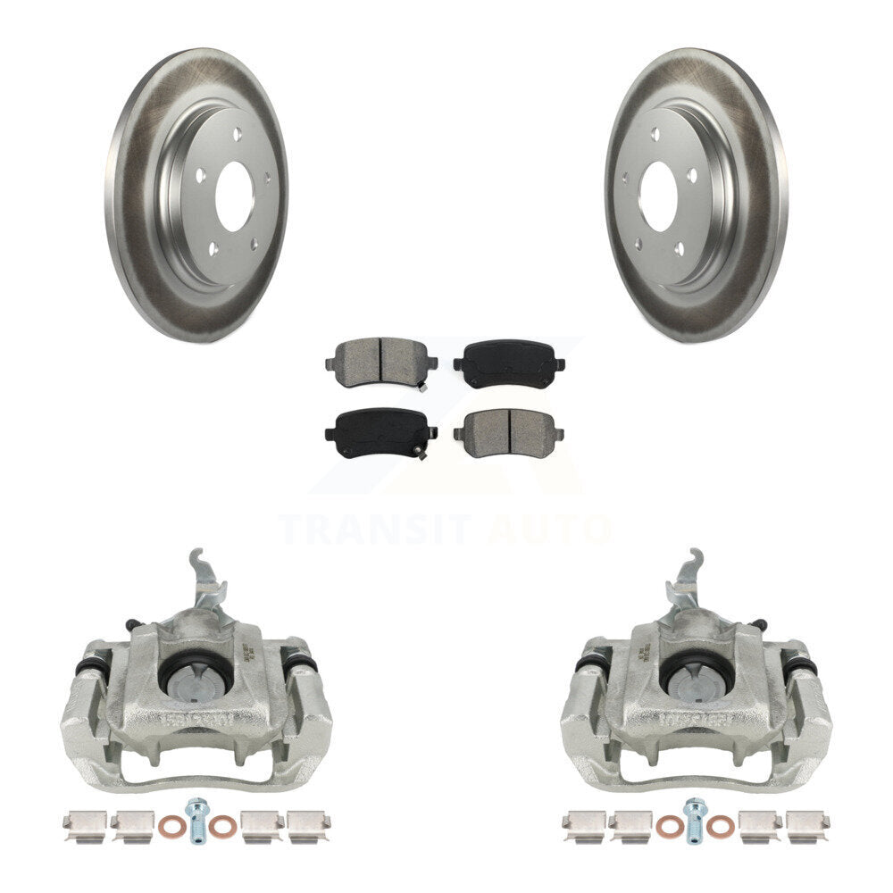 Rear Disc Brake Caliper Coat Rotor And Semi-Metallic Pad Kit For 2009-2011 Dodge Journey KCG-100174S
