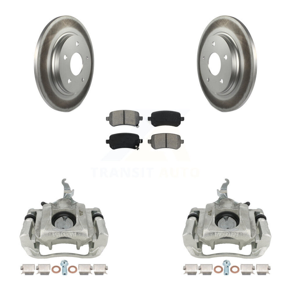 Rear Disc Brake Caliper Coat Rotor And Semi-Metallic Pad Kit For 2009-2011 Dodge Journey KCG-100174S