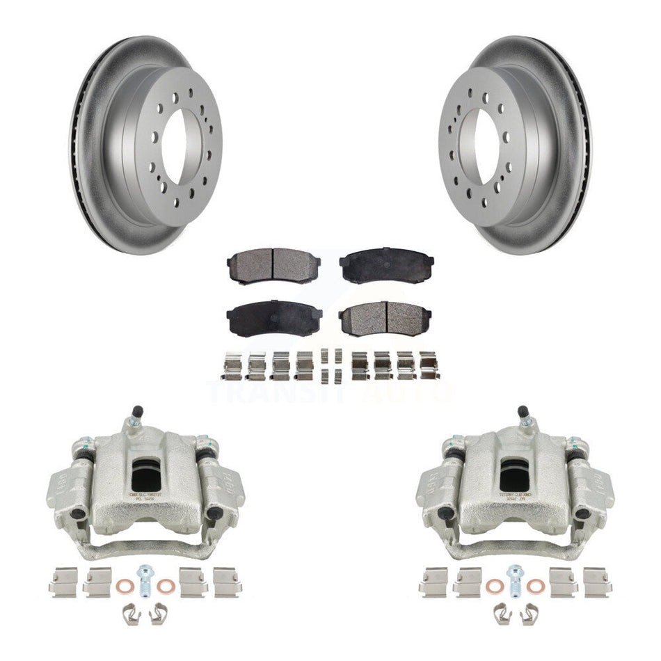 Rear Disc Brake Caliper Coated Rotors And Semi-Metallic Pads Kit For Toyota 4Runner FJ Cruiser KCG-100175P