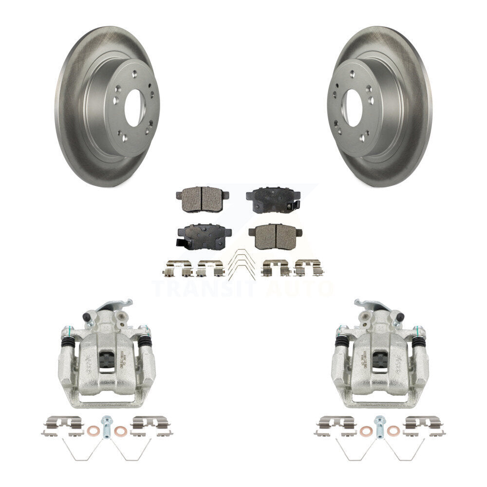 Rear Disc Brake Caliper Coated Rotors And Ceramic Pads Kit For Honda Accord Acura TSX KCG-100175T