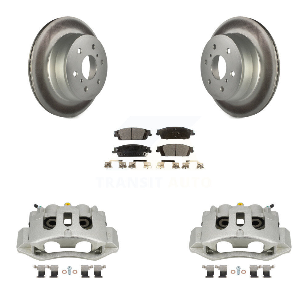 Rear Disc Brake Caliper Coated Rotor And Semi-Metallic Pad Kit For Chevrolet Suburban HD KCG-100177P