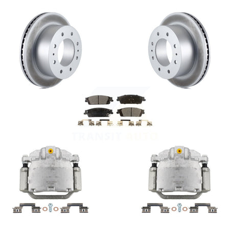 Rear Brake Caliper Coat Rotor Semi-Metallic Pad Kit For Chevrolet Suburban Premier/LT/LS KCG-100178P