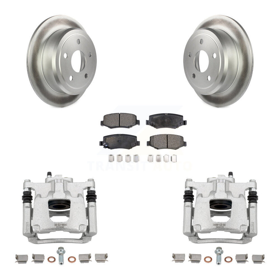 Rear Disc Brake Caliper Coated Rotors And Ceramic Pads Kit For Jeep Wrangler JK KCG-100178T