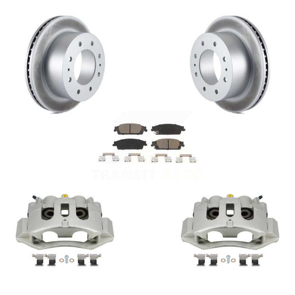Rear Brake Caliper Coat Rotor & Ceramic Pad Kit For Chevrolet Suburban With 8 Lug Wheels KCG-100179C