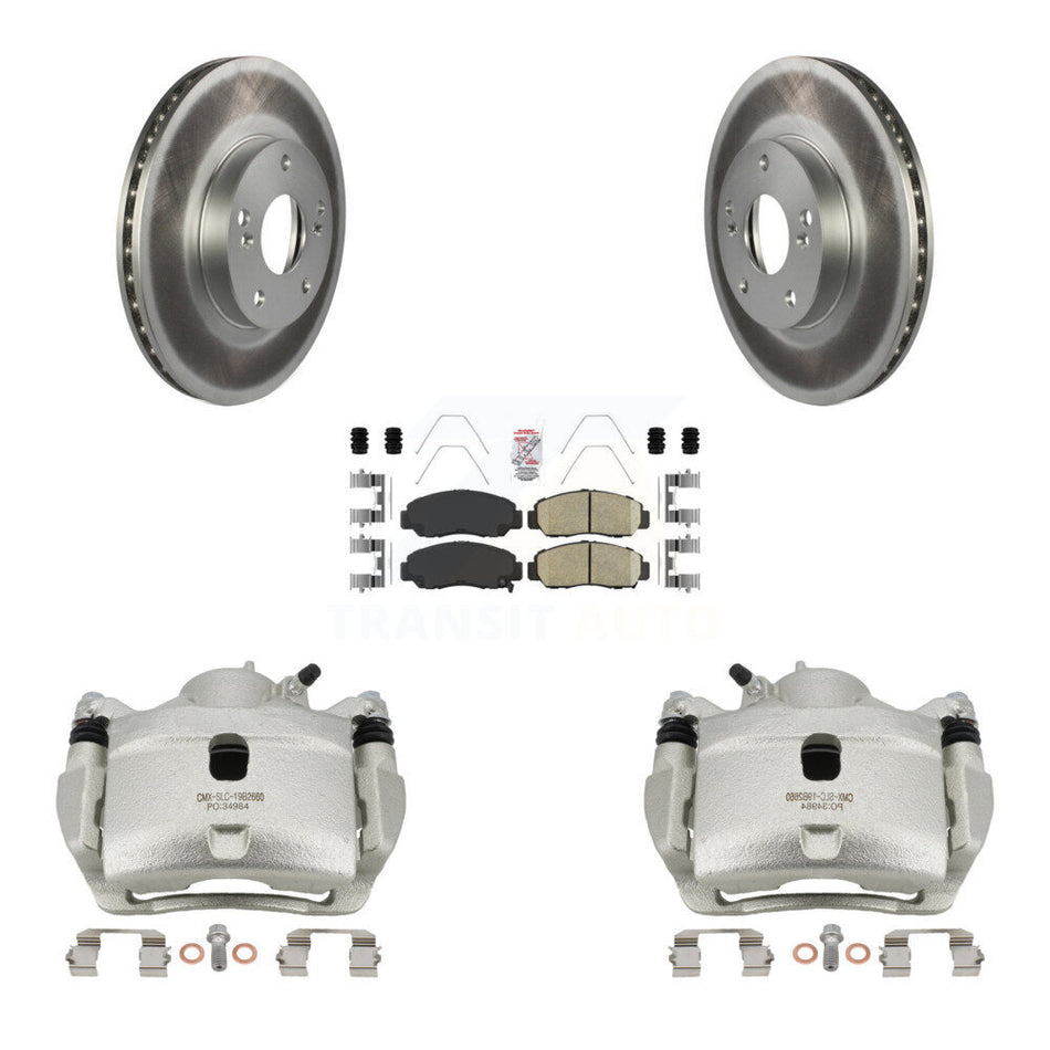 Front Disc Brake Caliper Coated Rotors And Ceramic Pads Kit For 2007 Honda Accord 2.4L KCG-100179N