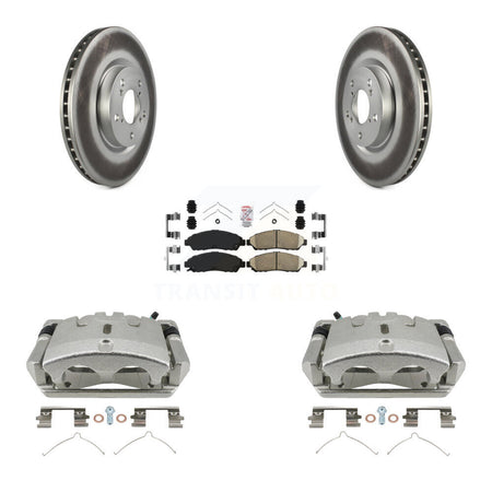 Front Disc Brake Caliper Coated Rotors And Ceramic Pads Kit For 2009-2015 Honda Pilot KCG-100180N