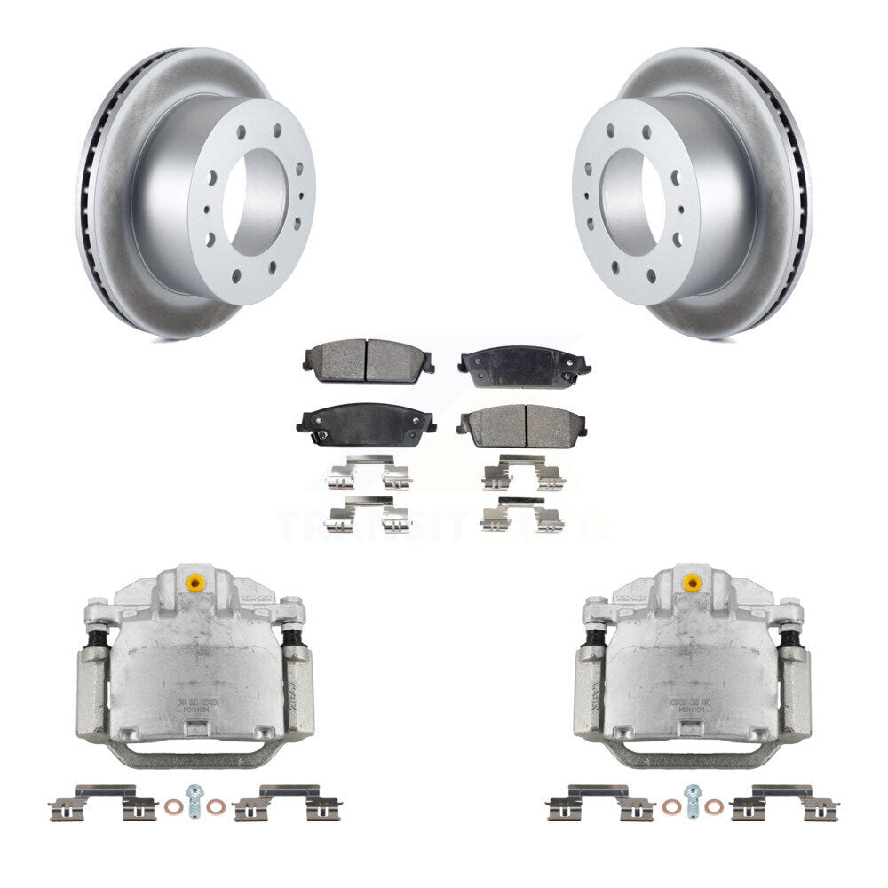 Rear Brake Caliper Coat Rotors Semi-Metallic Pad Kit For Chevrolet Silverado 1500 Hybrid KCG-100180P