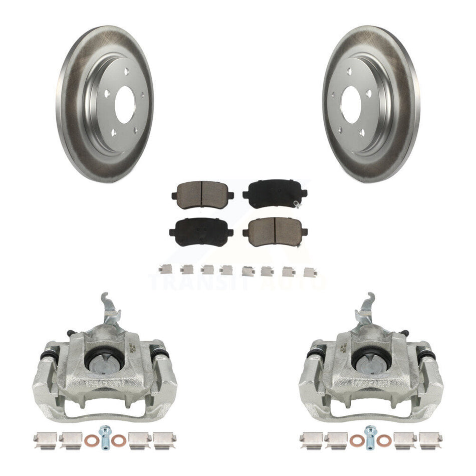 Rear Disc Brake Caliper Coated Rotors And Ceramic Pads Kit For 2009-2011 Dodge Journey KCG-100181C