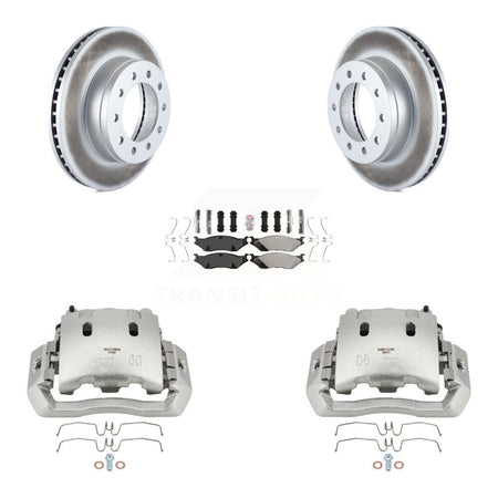 Front Brake Caliper Coat Rotor And Semi-Metallic Pad Kit For Ford F-450 Super Duty F-550 KCG-100182N