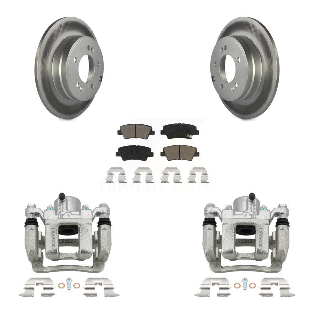 Rear Disc Brake Caliper Coated Rotors And Ceramic Pads Kit For Hyundai Sonata Kia Optima KCG-100183C