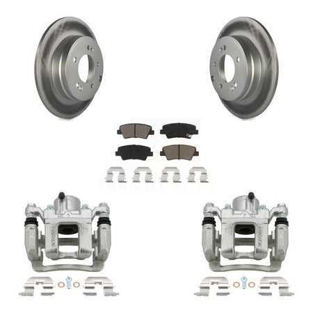 Rear Disc Brake Caliper Coated Rotors And Ceramic Pads Kit For Hyundai Sonata Kia Optima KCG-100183C