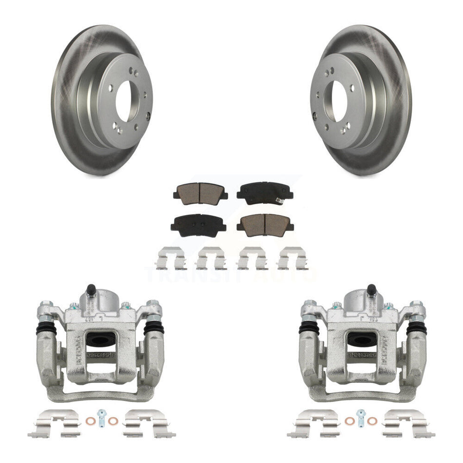 Rear Disc Brake Caliper Coated Rotors And Ceramic Pads Kit For Hyundai Sonata Kia Optima KCG-100183C