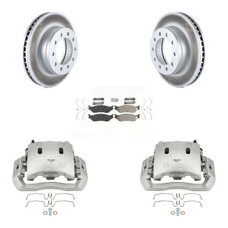 Front Brake Caliper Coat Rotor And Semi-Metallic Pad Kit For Ford F-450 Super Duty F-550 KCG-100183N