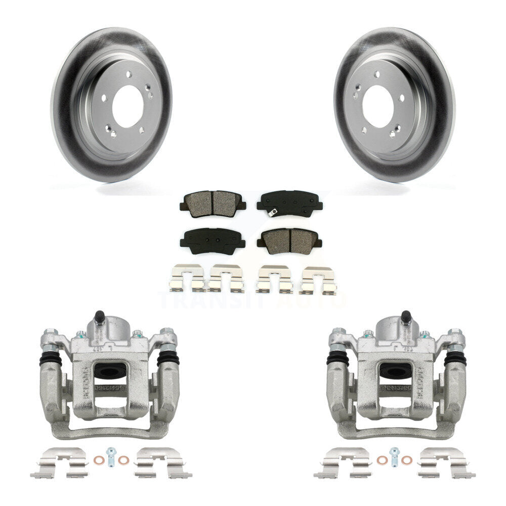 Rear Disc Brake Caliper Coated Rotors And Semi-Metallic Pads Kit For Hyundai Sonata KCG-100183S