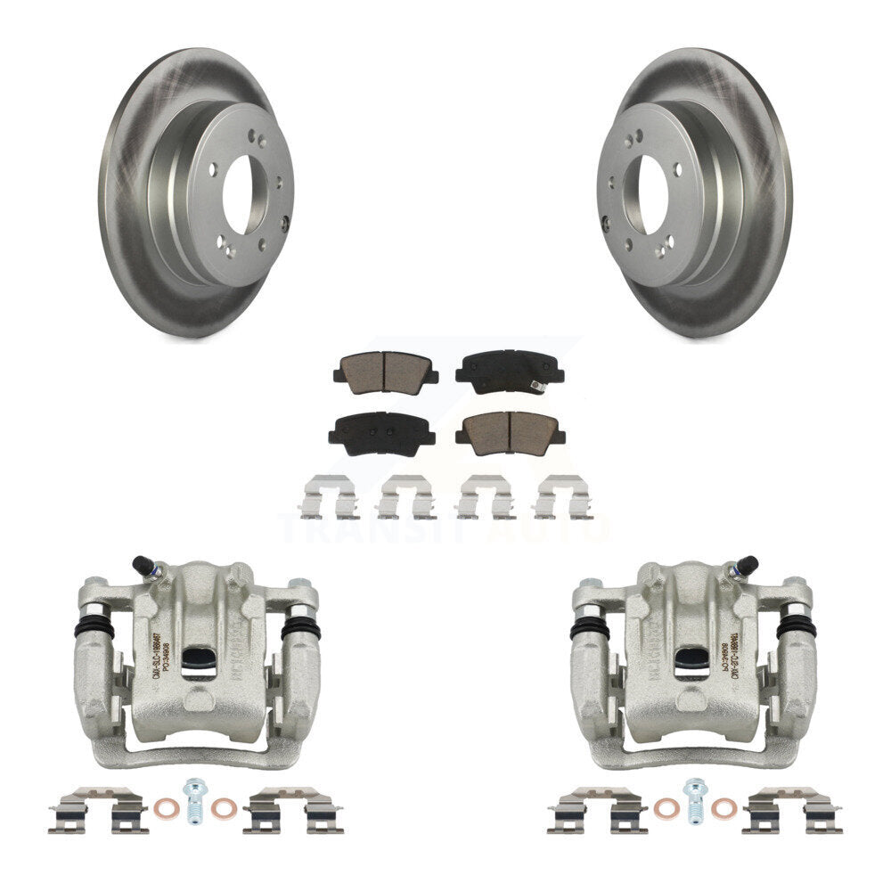 Rear Disc Brake Caliper Coated Rotors And Ceramic Pads Kit For Kia Optima Hyundai Azera KCG-100184C