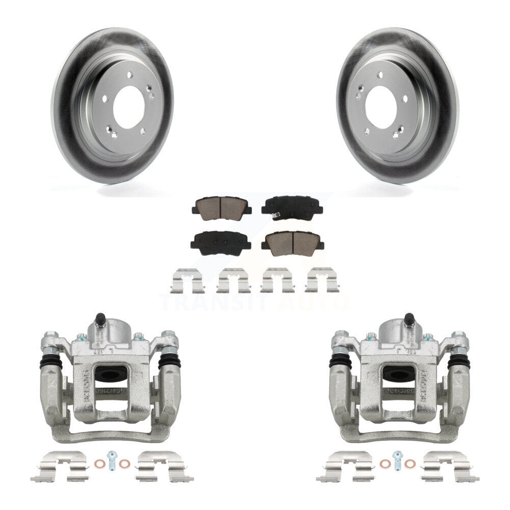 Rear Brake Caliper Coat Rotor Ceramic Pad Kit For Kia Optima With Electric Parking KCG-100185C