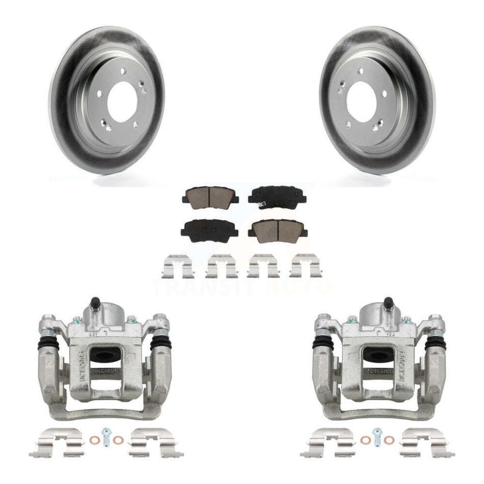 Rear Brake Caliper Coat Rotor Ceramic Pad Kit For Kia Optima With Electric Parking KCG-100185C