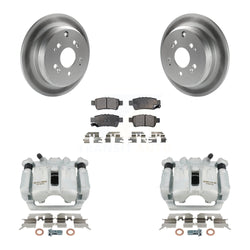 Rear Disc Brake Caliper Coated Rotors And Ceramic Pads Kit For 2005-2010 Honda Odyssey KCG-100185T
