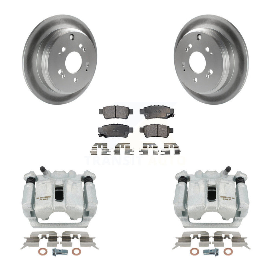 Rear Disc Brake Caliper Coated Rotors And Ceramic Pads Kit For 2005-2010 Honda Odyssey KCG-100185T