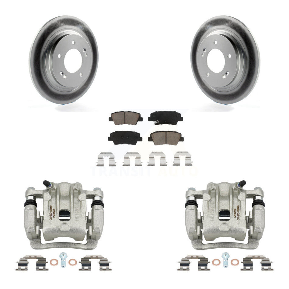 Rear Brake Caliper Coat Rotor Ceramic Pad Kit For Kia Optima With Electric Parking KCG-100186C