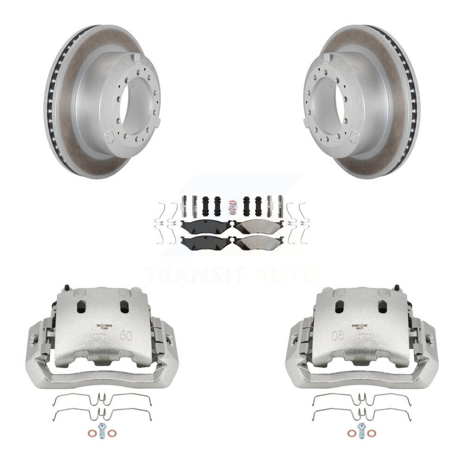 Front Disc Brake Caliper Coat Rotors & Semi-Metallic Pad Kit For International TerraStar KCG-100186N
