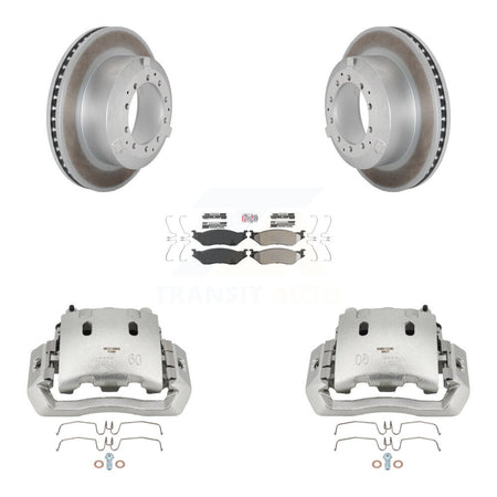 Front Disc Brake Caliper Coat Rotors & Semi-Metallic Pad Kit For International TerraStar KCG-100187N