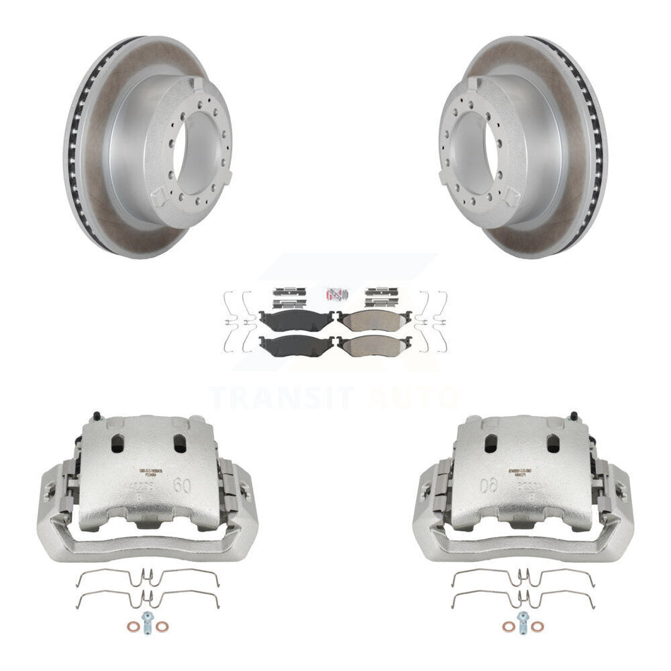 Front Disc Brake Caliper Coat Rotors & Semi-Metallic Pad Kit For International TerraStar KCG-100187N