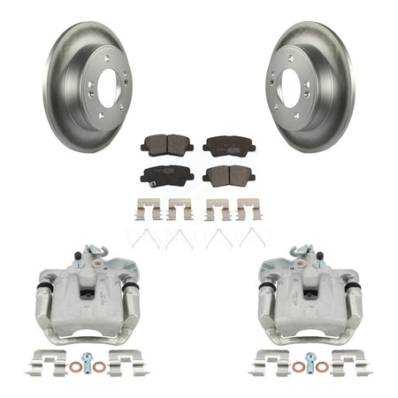Rear Disc Brake Caliper Coated Rotors And Ceramic Pads Kit For 2017-2018 Kia Soul KCG-100187T