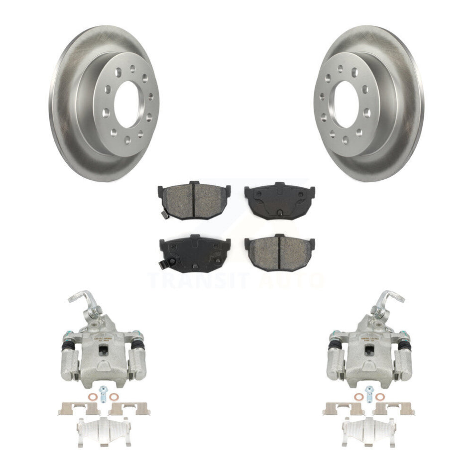 Rear Disc Brake Caliper Coated Rotors And Semi-Metallic Pads Kit For Hyundai Tiburon KCG-100188S