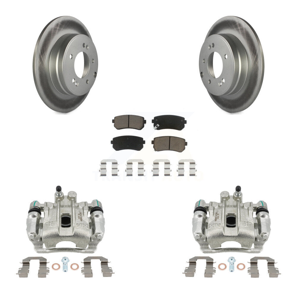Rear Brake Caliper Coat Rotors & Ceramic Pad Kit For 2015-2016 Hyundai Sonata GAS engine KCG-100189C