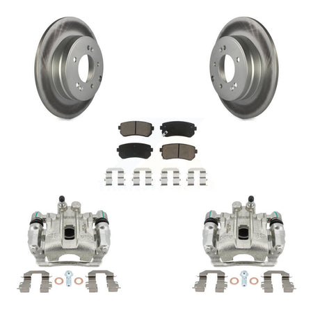 Rear Brake Caliper Coat Rotors & Ceramic Pad Kit For 2015-2016 Hyundai Sonata GAS engine KCG-100189C