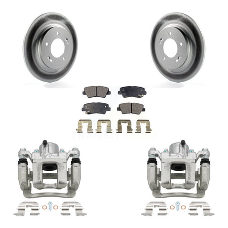 Rear Disc Brake Caliper Coated Rotors And Semi-Metallic Pads Kit For Hyundai Sonata KCG-100190P