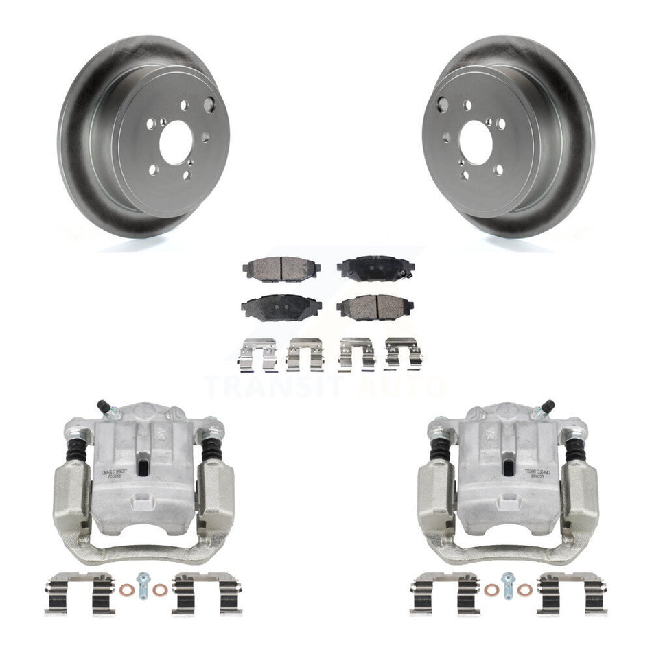 Rear Brake Caliper Coat Rotor & Ceramic Pad Kit For Subaru Legacy 2.5L with Turbocharged KCG-100190T