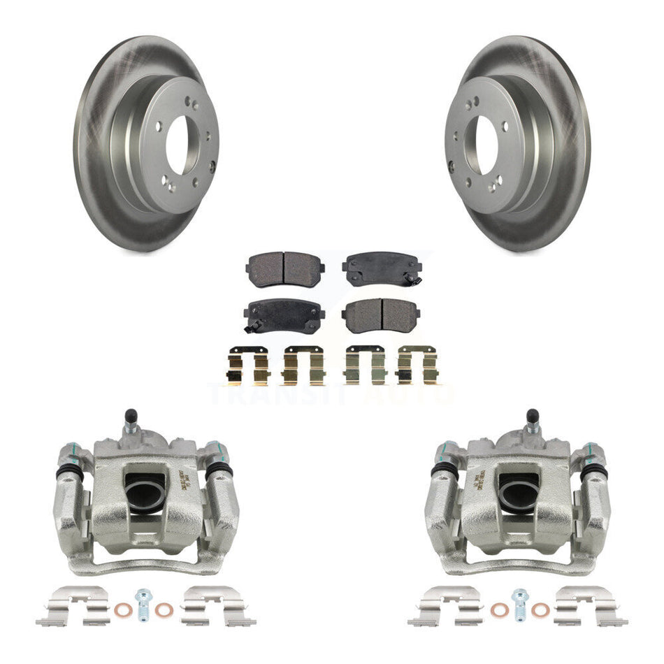 Rear Disc Brake Caliper Coated Rotors And Semi-Metallic Pads Kit For Hyundai Tucson KCG-100191P