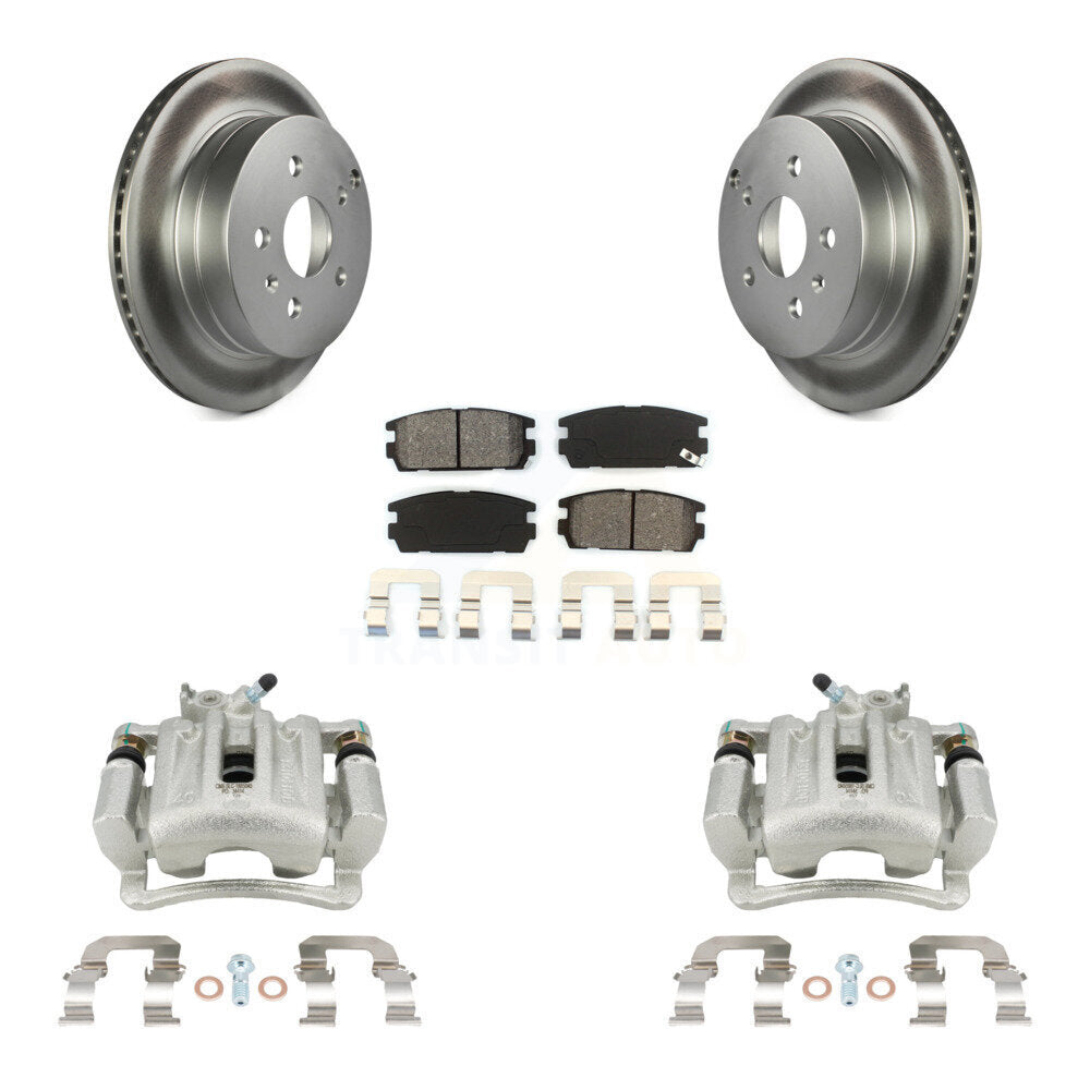 Rear Brake Caliper Coat Rotors & Semi-Metallic Pad Kit For Chevrolet Equinox GMC Terrain KCG-100191S
