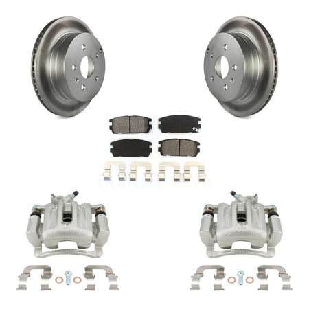 Rear Brake Caliper Coat Rotors & Semi-Metallic Pad Kit For Chevrolet Equinox GMC Terrain KCG-100191S