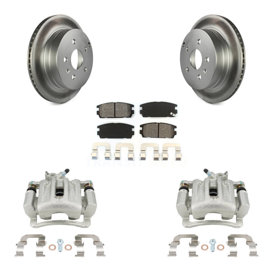 Rear Brake Caliper Coat Rotors & Semi-Metallic Pad Kit For Chevrolet Equinox GMC Terrain KCG-100191S