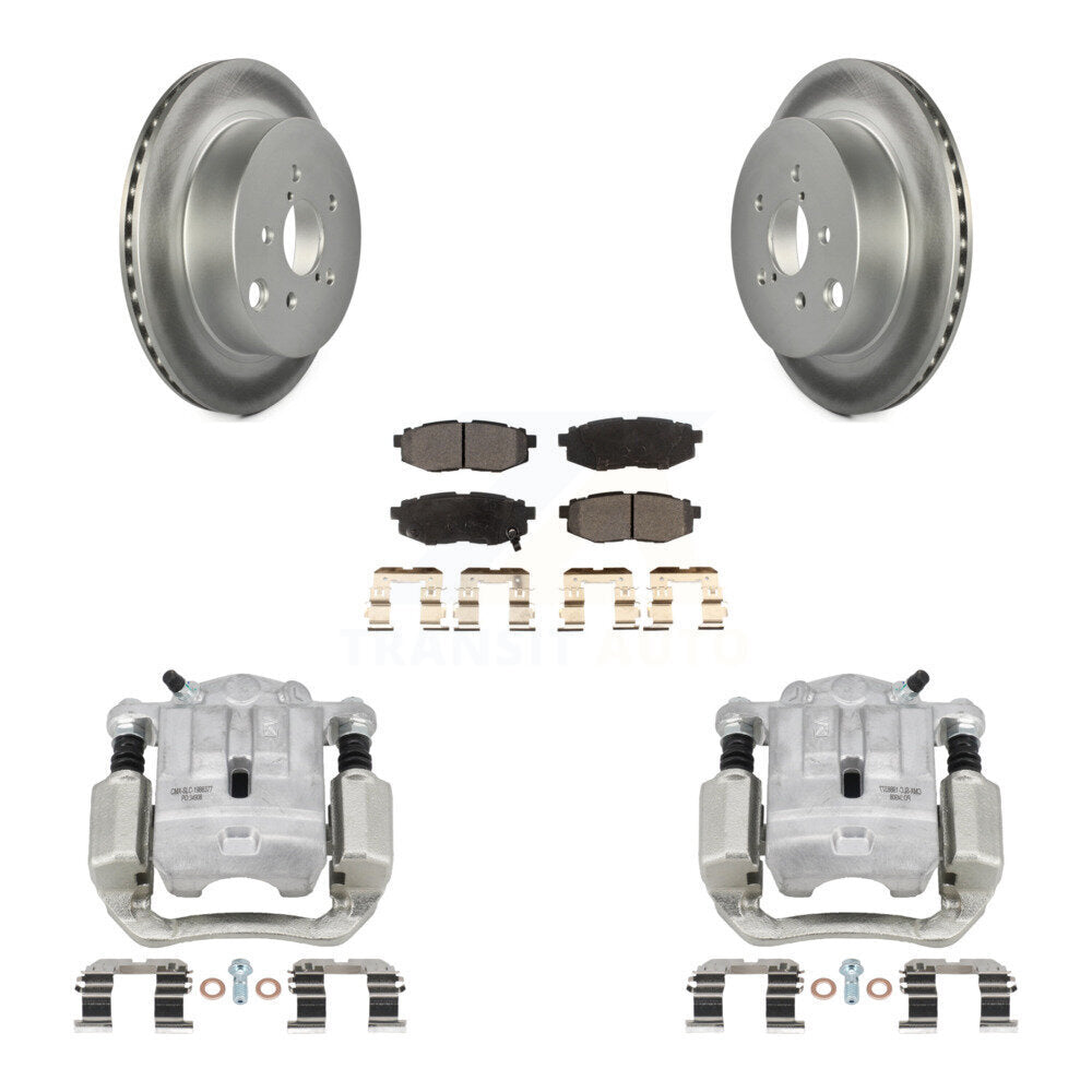 Rear Disc Brake Caliper Coat Rotors & Ceramic Pad Kit For 2014-2018 Subaru Forester 2.0L KCG-100191T