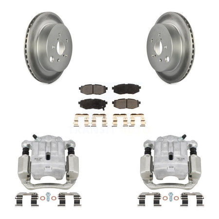 Rear Disc Brake Caliper Coat Rotors & Ceramic Pad Kit For 2014-2018 Subaru Forester 2.0L KCG-100191T